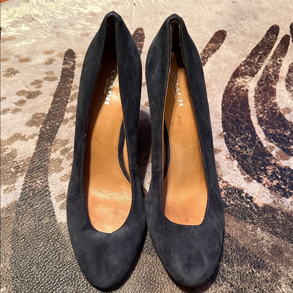 Coach Black Suede Heels
